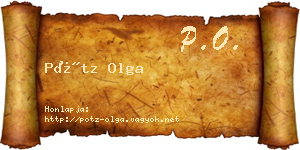 Pótz Olga névjegykártya